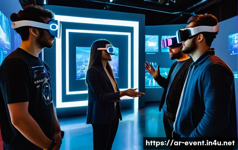 이벤트기획에서 기술 활용 사례 - **Virtual Reality Immersive Experience at a Tech Event:**
    A visually stunning, high-definition i...