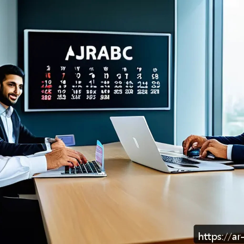 이벤트기획자 로드맵 작성법 - A professional event planning team in a modern office setting, featuring diverse Arab professionals ...